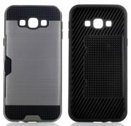 Brushed aluminum bumper case for Galaxy A8 with card slot