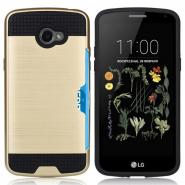 Brushed metal card holder case for LG K5
