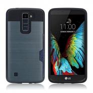 Brushed metal card holder hybrid case for LG K8