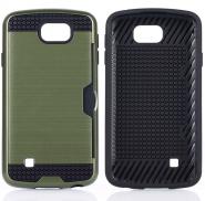 Brushed metal card holder case for LG K4