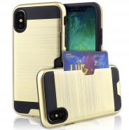 Brushed metal case for iPhone 8 with card slot